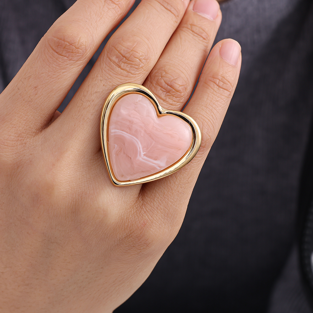 Big Size Heart Edelstahl Ring       
