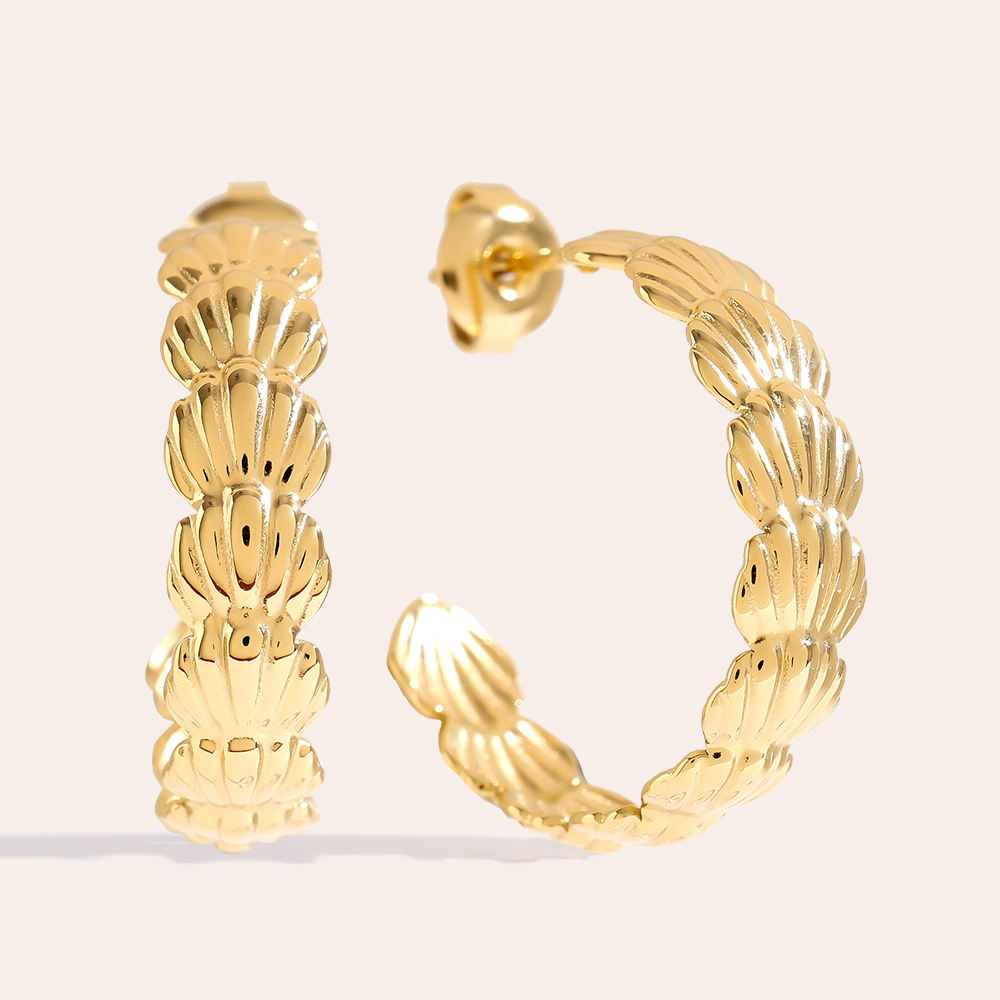 25mm Shell Hoop Edelstahl Ohrringe 