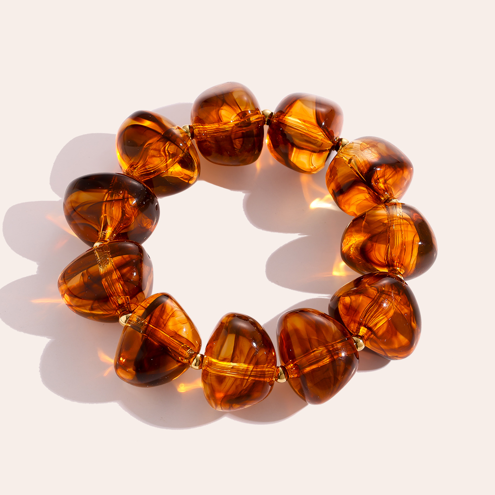 Pro Irregular Chunky Beaded Edelstahl Armbander 