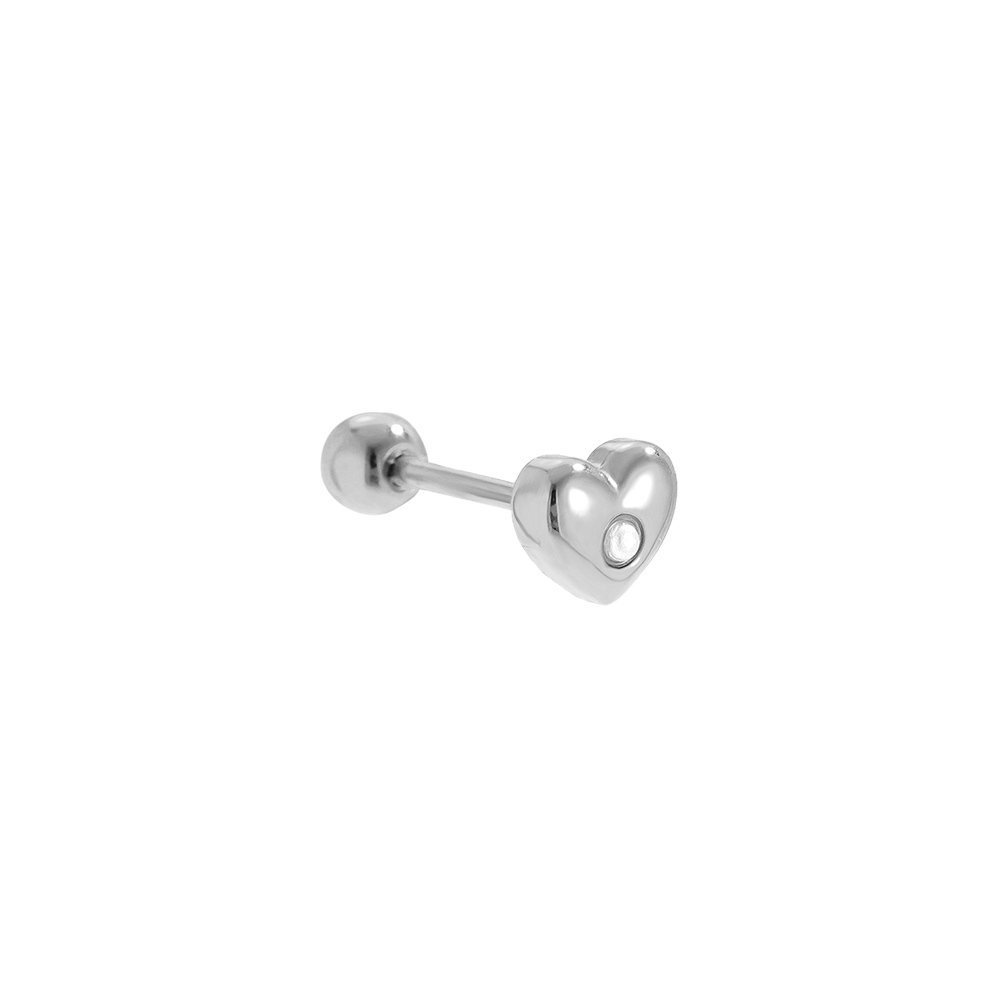 4mm Diamond In Heart Edelstahl Piercing    