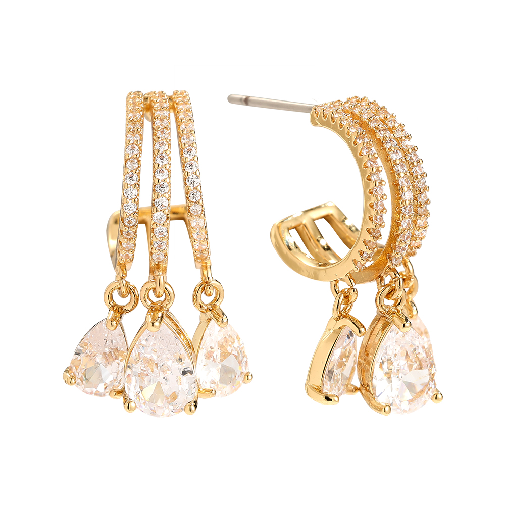 Diamond Drops Vergoldete Ohrringe  