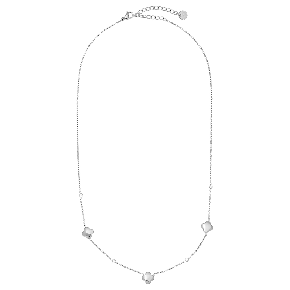 39cm Luckly Flower Plate Edelstahl Halskette 