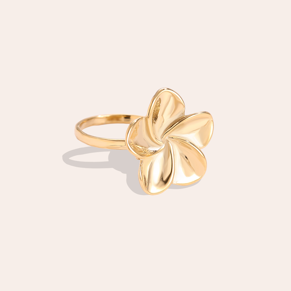 Verstellbarer einfache Blume Edelstahl Ring     
