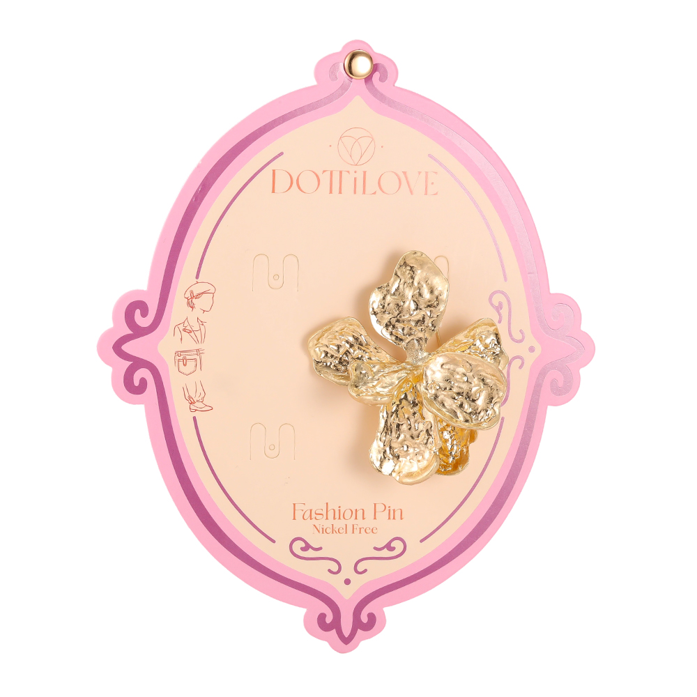 6.4cm goldene Blume Brosche       