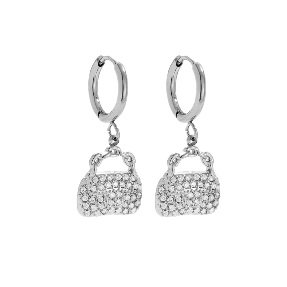 27mm Diamond Bag Edelstahl Ohrringe         