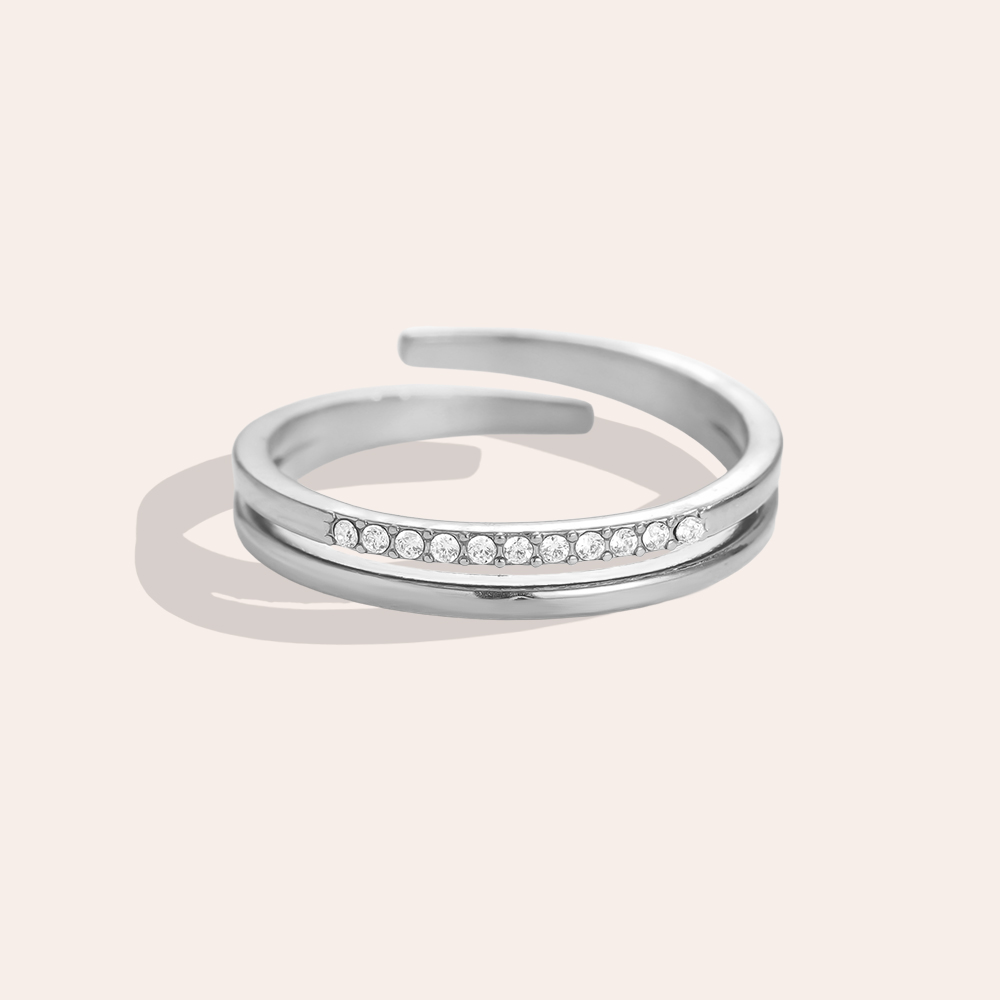 Easy Wraparound Diamond Edelstahl Ring     