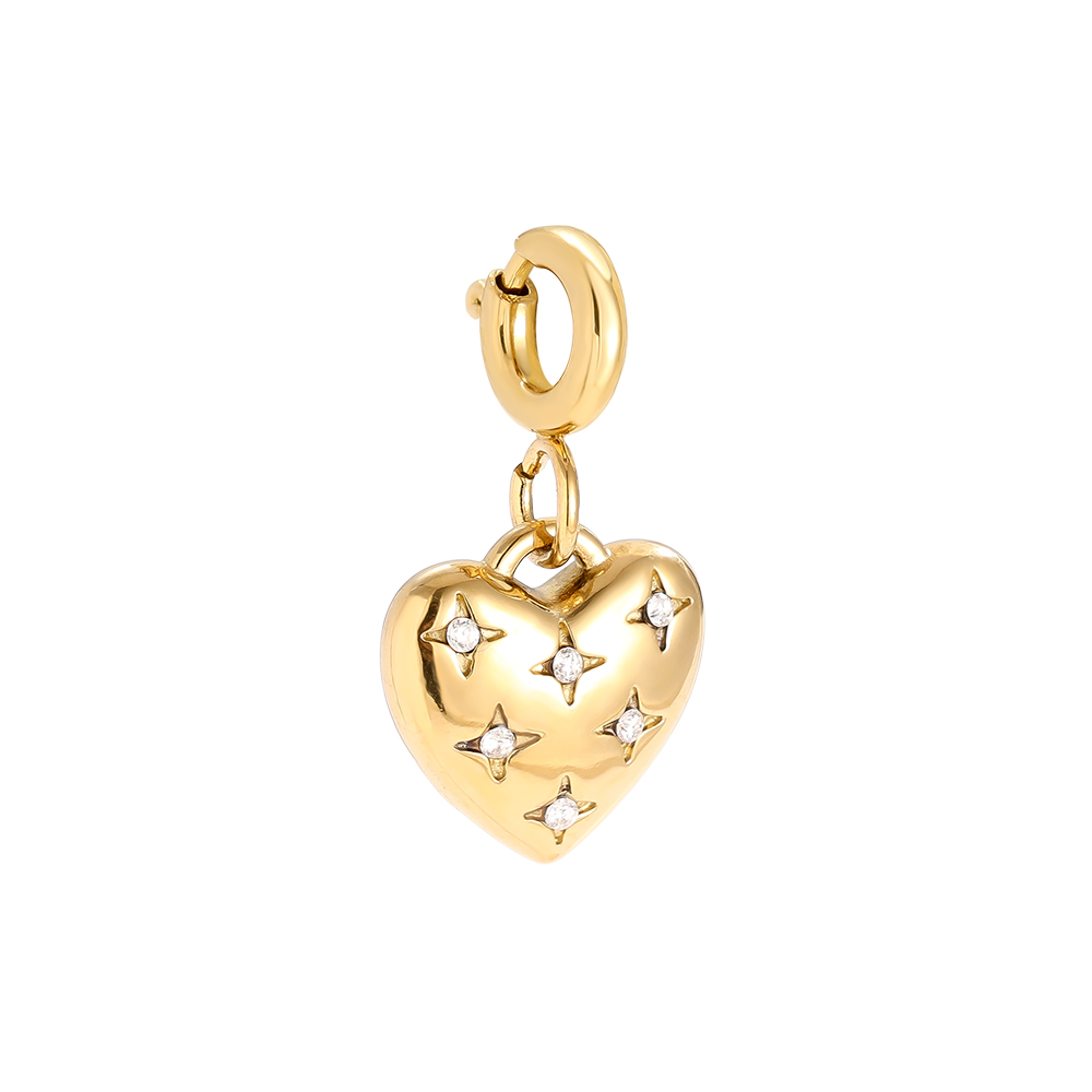 10mm Spring Clasp Nice Heart Edelstahl Pendant   