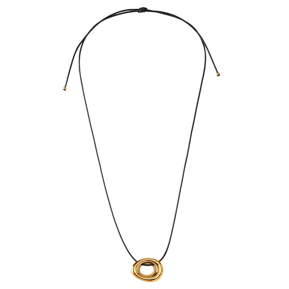 90cm Hohlkreis Edelstahl Anhänger Halskette Kopie