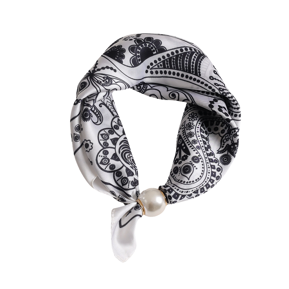 43cm Paisley Muster Schwarz Perlen Schal