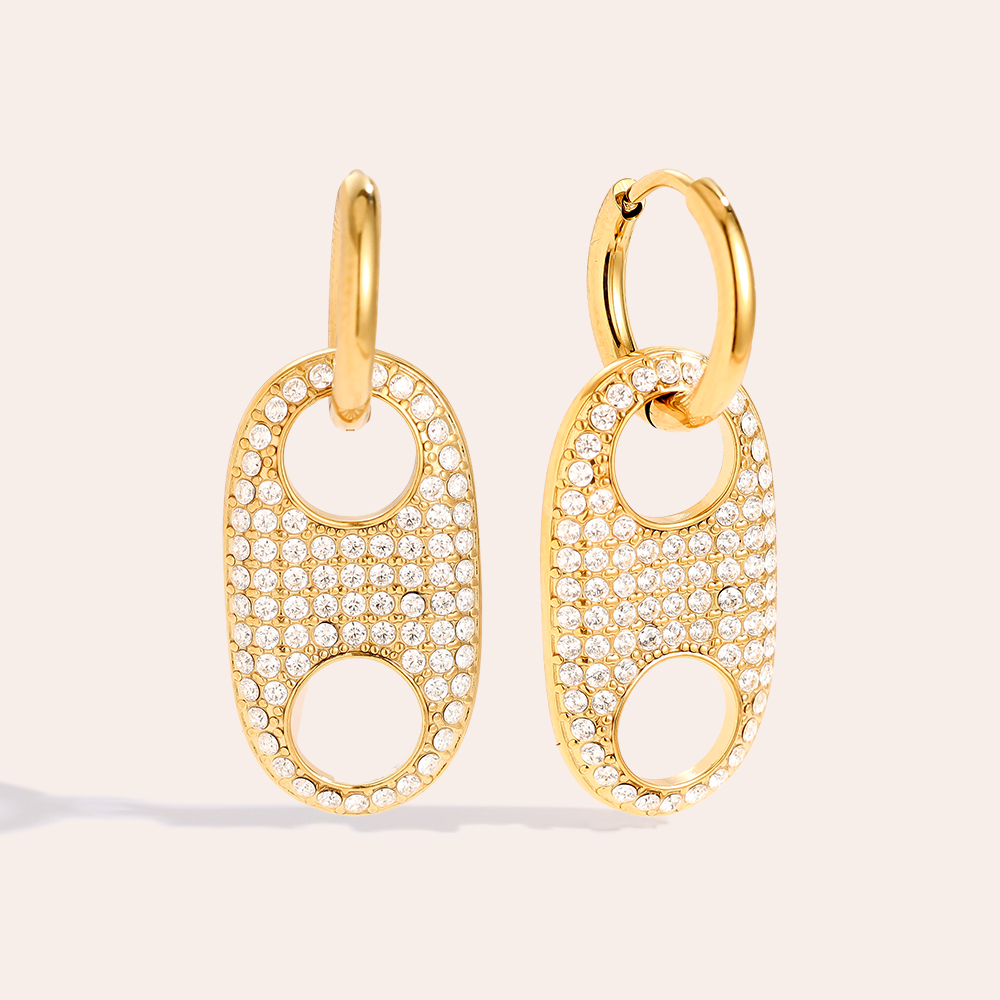 3cm Great Pig Nose Diamond Edelstahl Ohrringe    