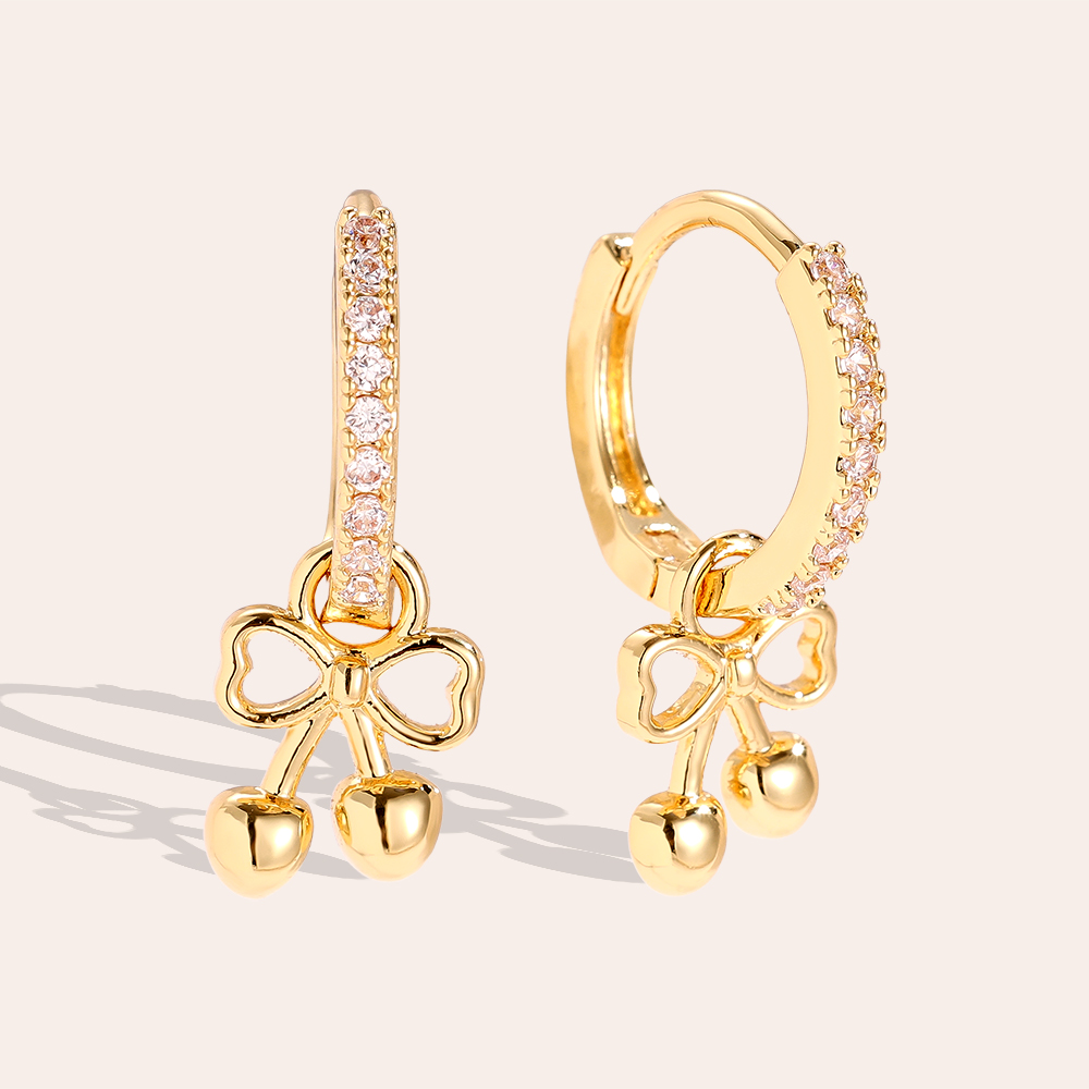 21mm Diamond Hoop With Cherry Vergoldete Ohrringe       