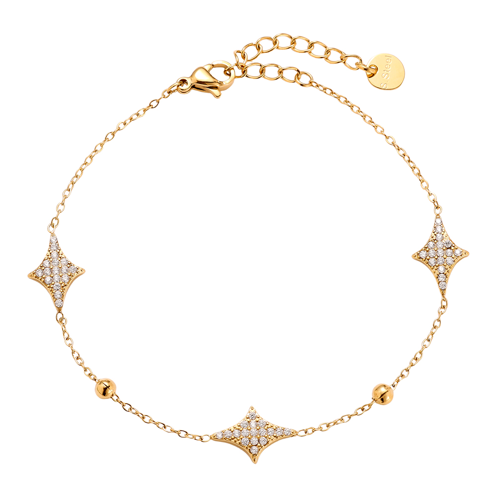Edelstahl Armkette 16cm Nice Diamond Shape