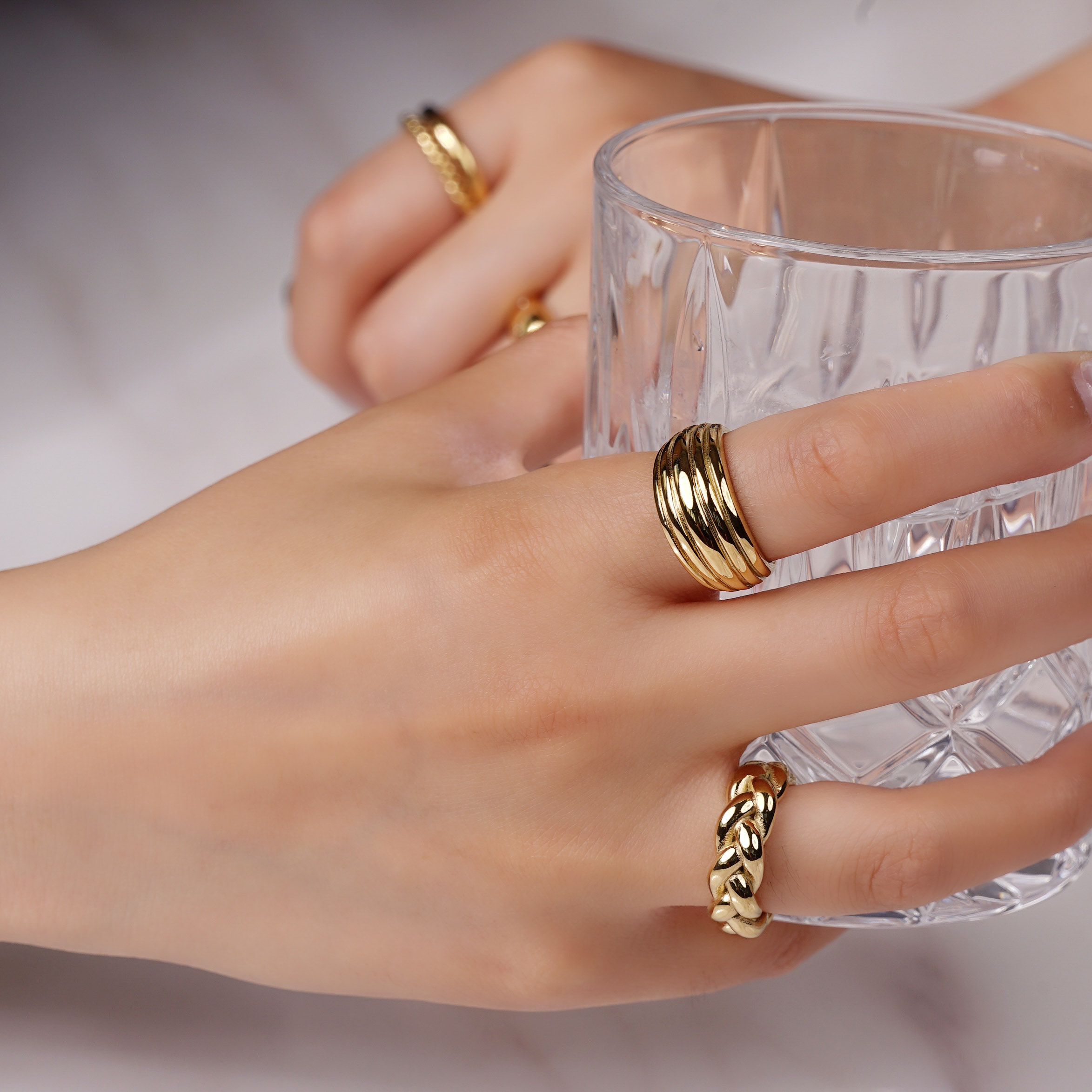 Braided Twist Edelstahl Ring
