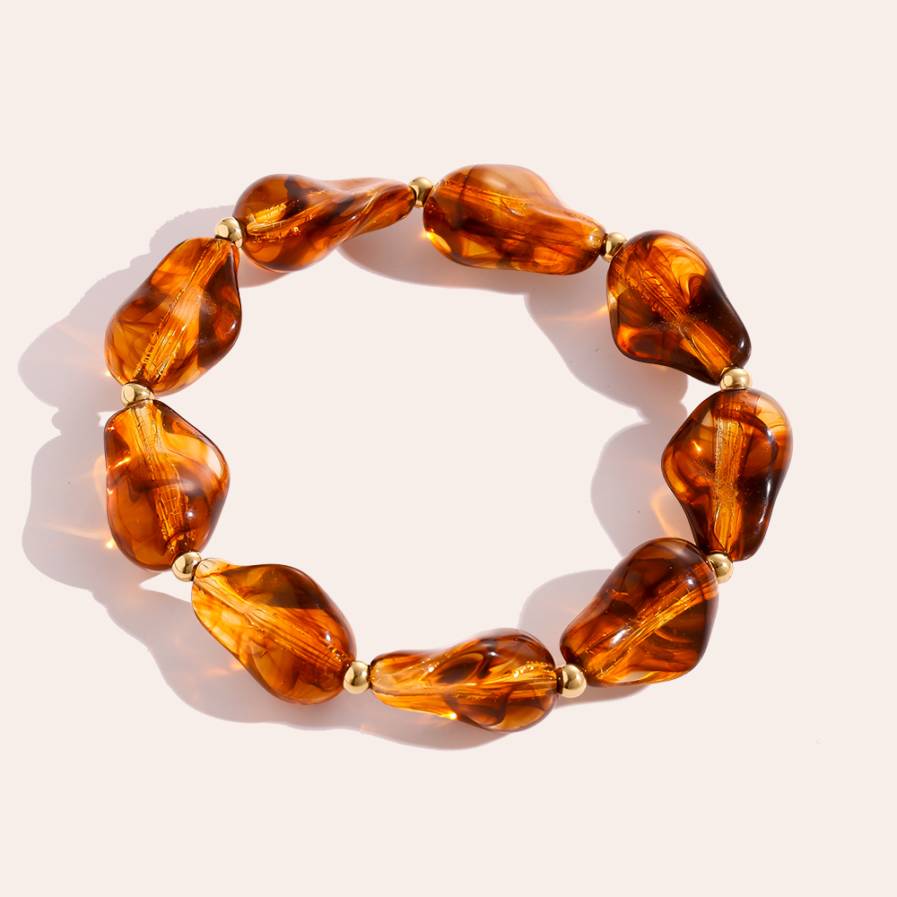 Irregular Chunky Beaded Edelstahl Armbander
