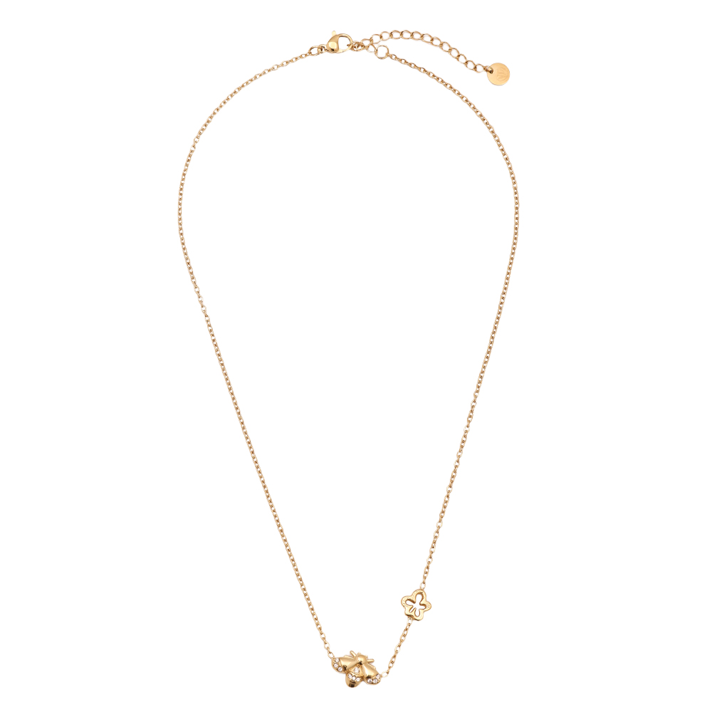 40cm Strassstein Bienen Edelstahl Halskette