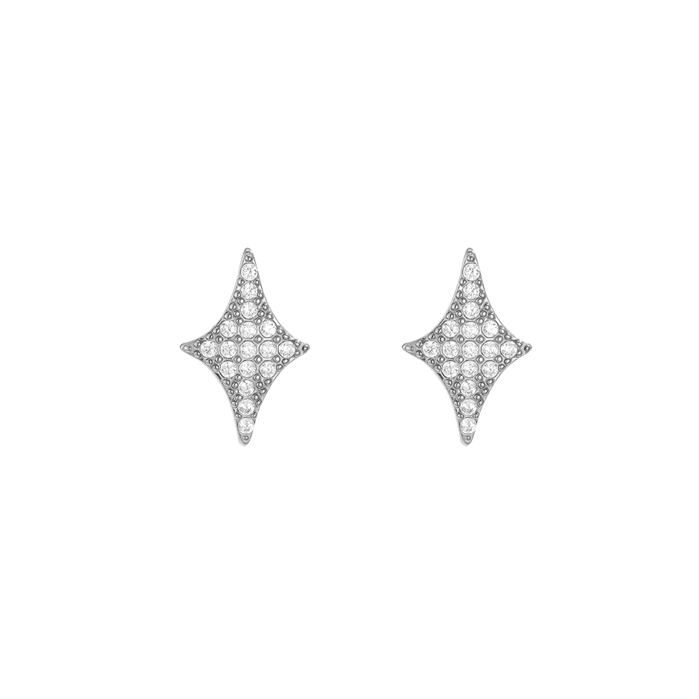 13mm Blink Stern Zirkonia Edelstahl Ohrringe