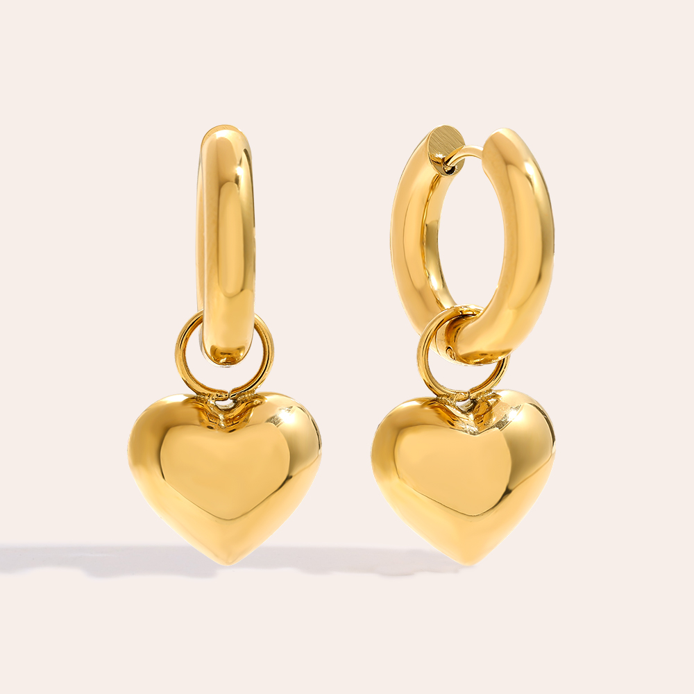 33.7mm Bright Heart Edelstahl Ohrringe   