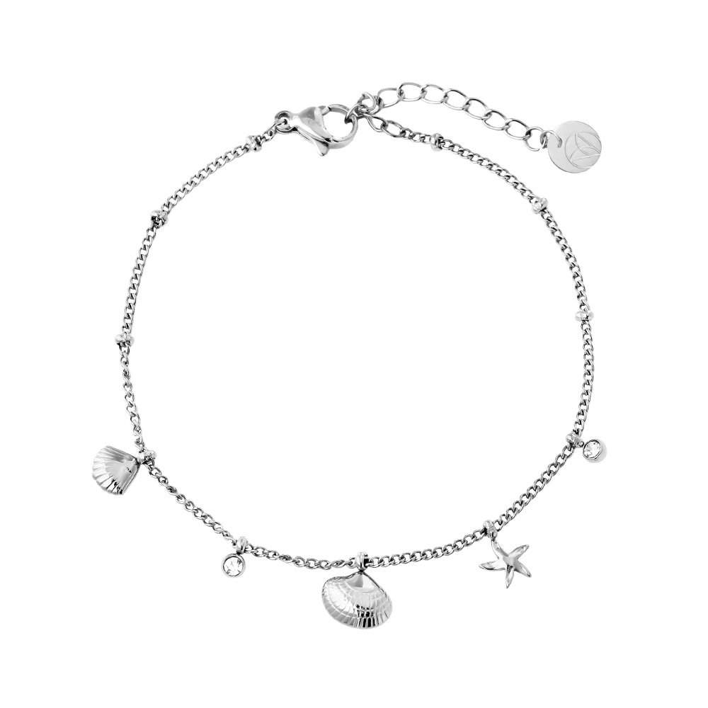 17cm Ocean And Diamond Dots Edelstahl Armband   