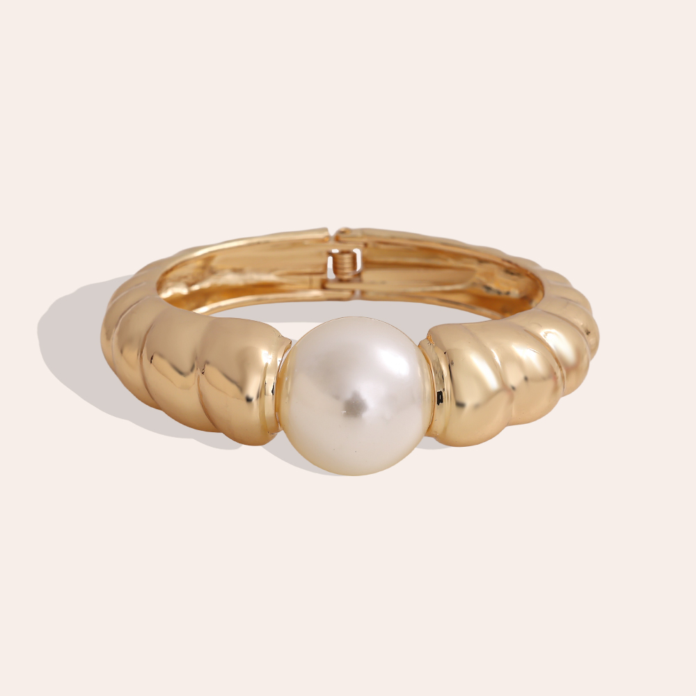 6.5cm einer Perle im Twist-Stil Messing Armreif      