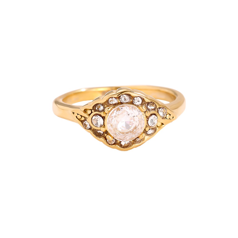 Vintage Look Diamond Edelstahl Ring   