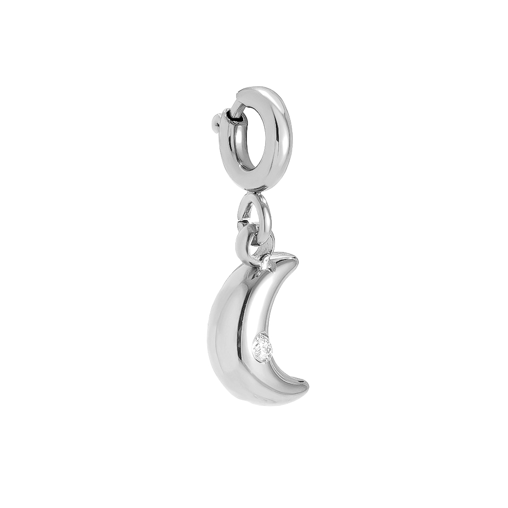 1cm Spring Clasp Moon Edelstahl Pendant       
