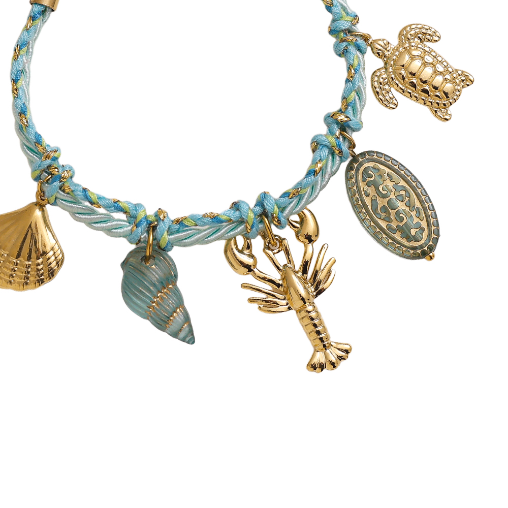 18cm blauer Ozean-Stil Edelstahl Armband   