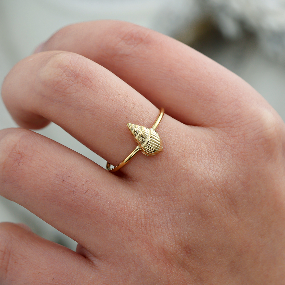 Single Snail Edelstahl Ring     
