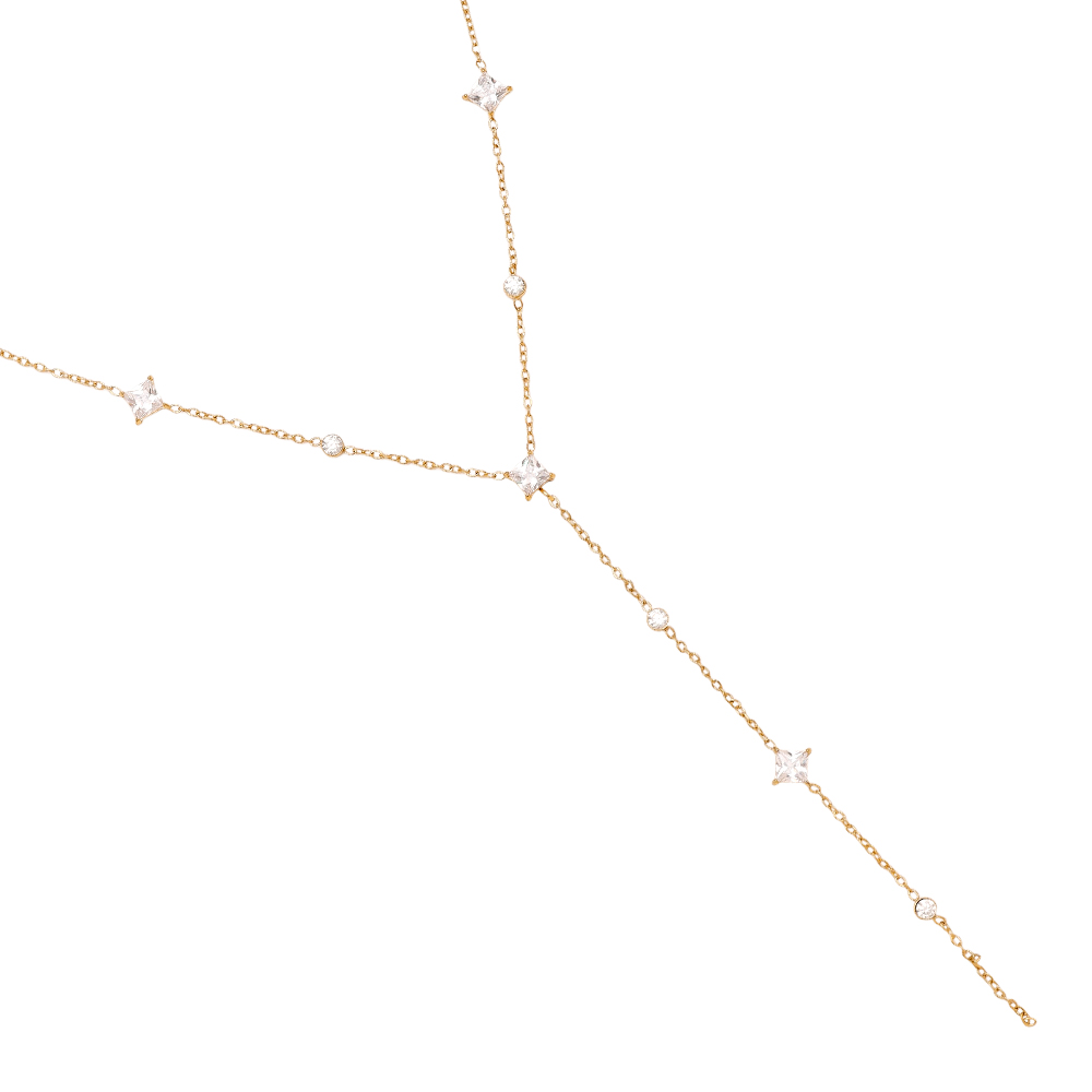 39cm Cube Diamond Edelstahl Halskette     