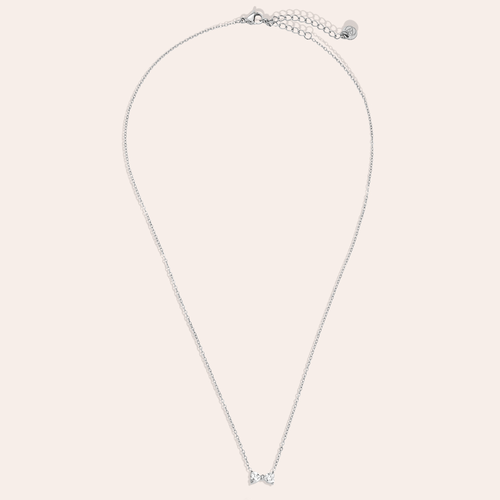 39cm Bowtie Diamond Edelstahl Halskette