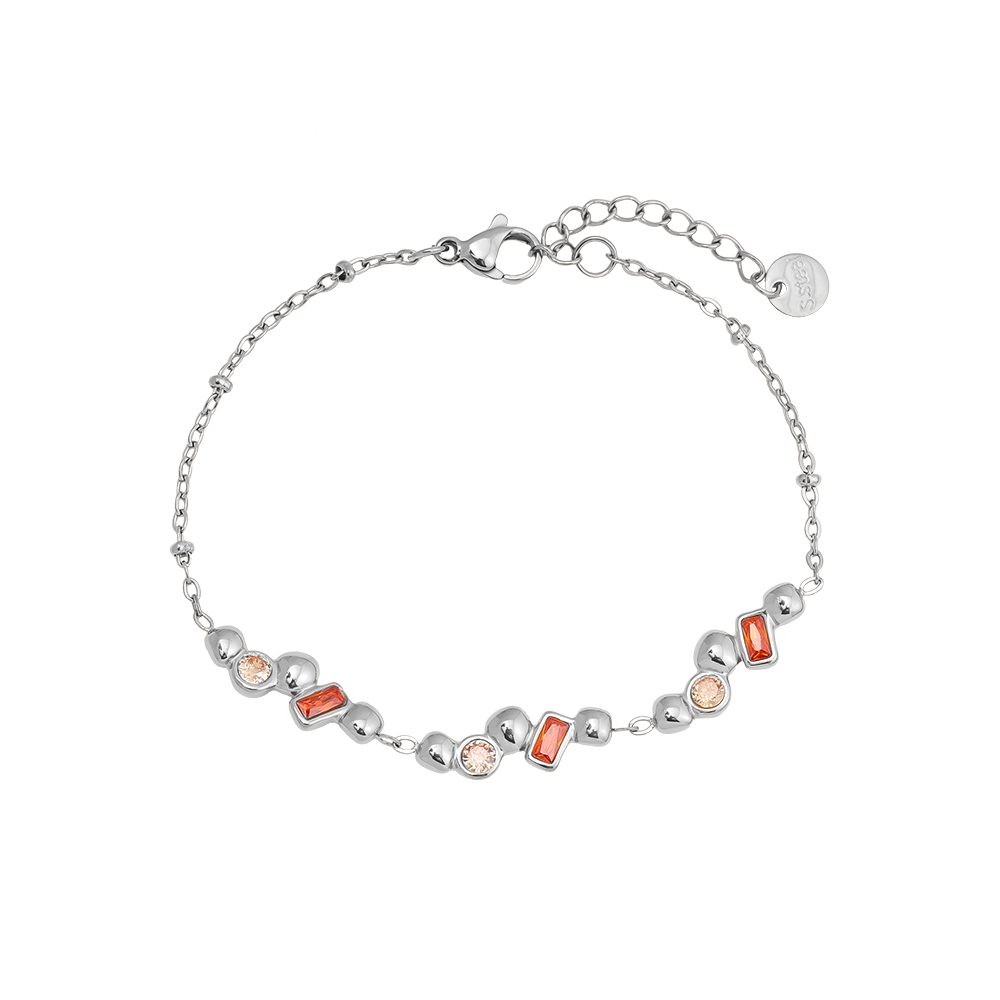 17cm Nice Diamond With Deco Edelstahl Armkette  