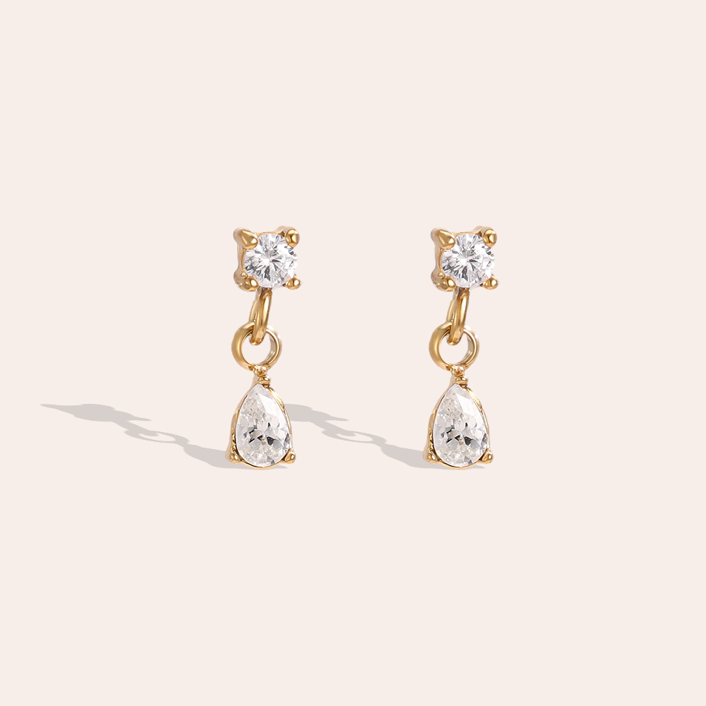 Edelstahl Ohrringe 10mm mini Zirkonia  