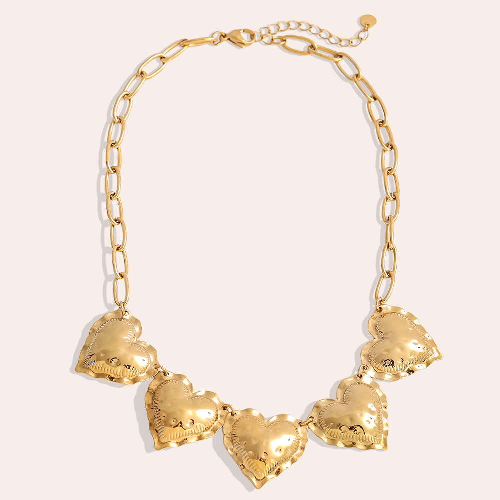 39cm Statement Herz Edelstahl Halskette