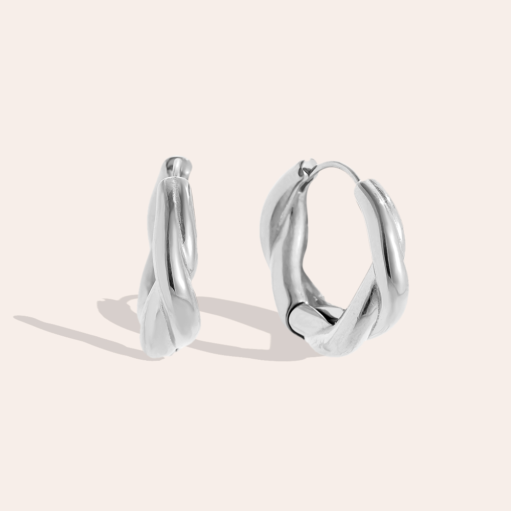 2.2cm Twist Hoop Edelstahl Ohrringe       