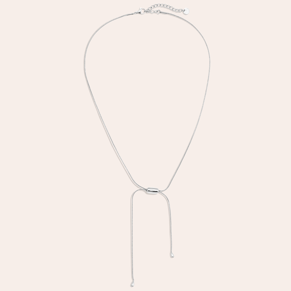 42cm Bean With Chain Edelstahl Halskette         