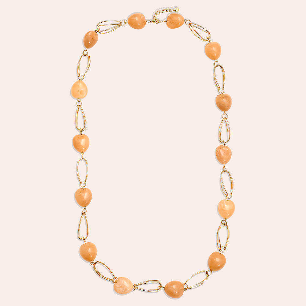 92cm Resin Balls And Cycles Edelstahl Halsketten 