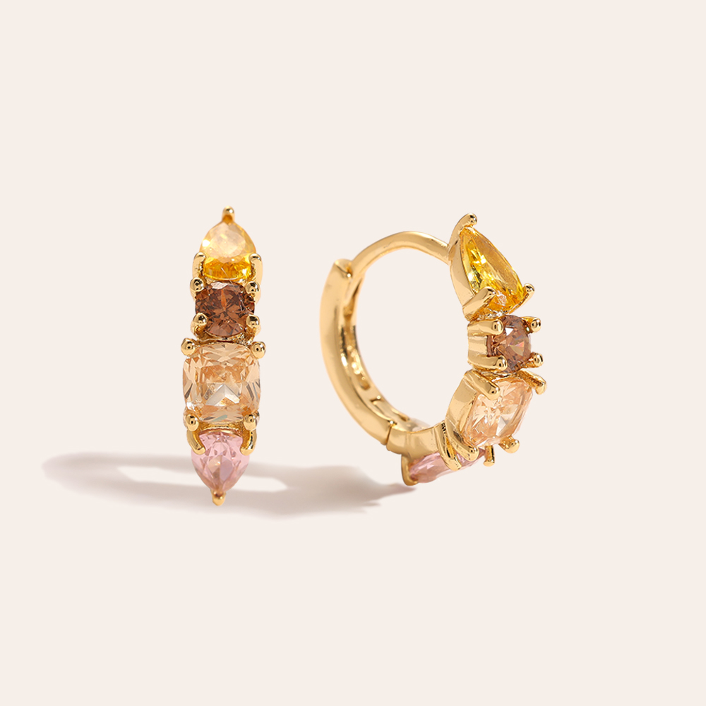 Mixed Diamonds Vergoldete Ohrringe    