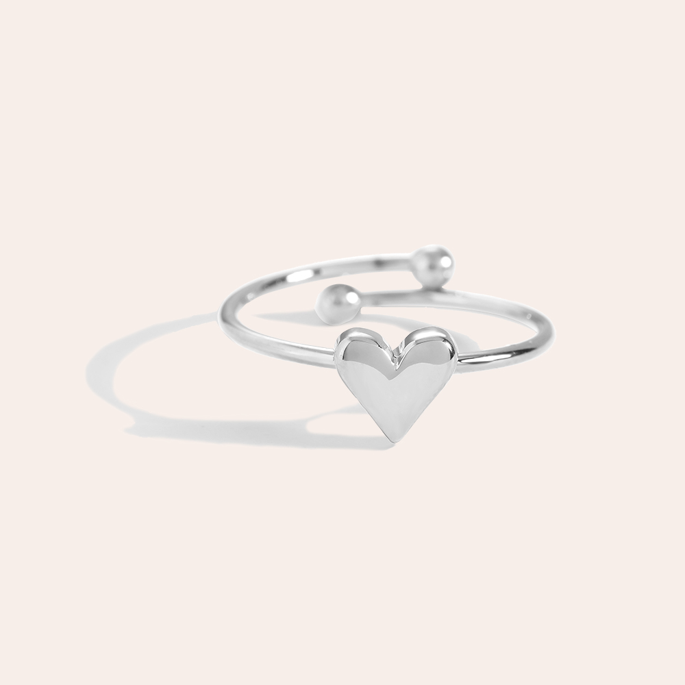 Edelstahl Ring Simple Heart