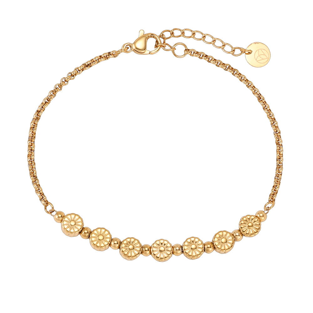 Edelstahl Armband 17cm einige kleine Blumen