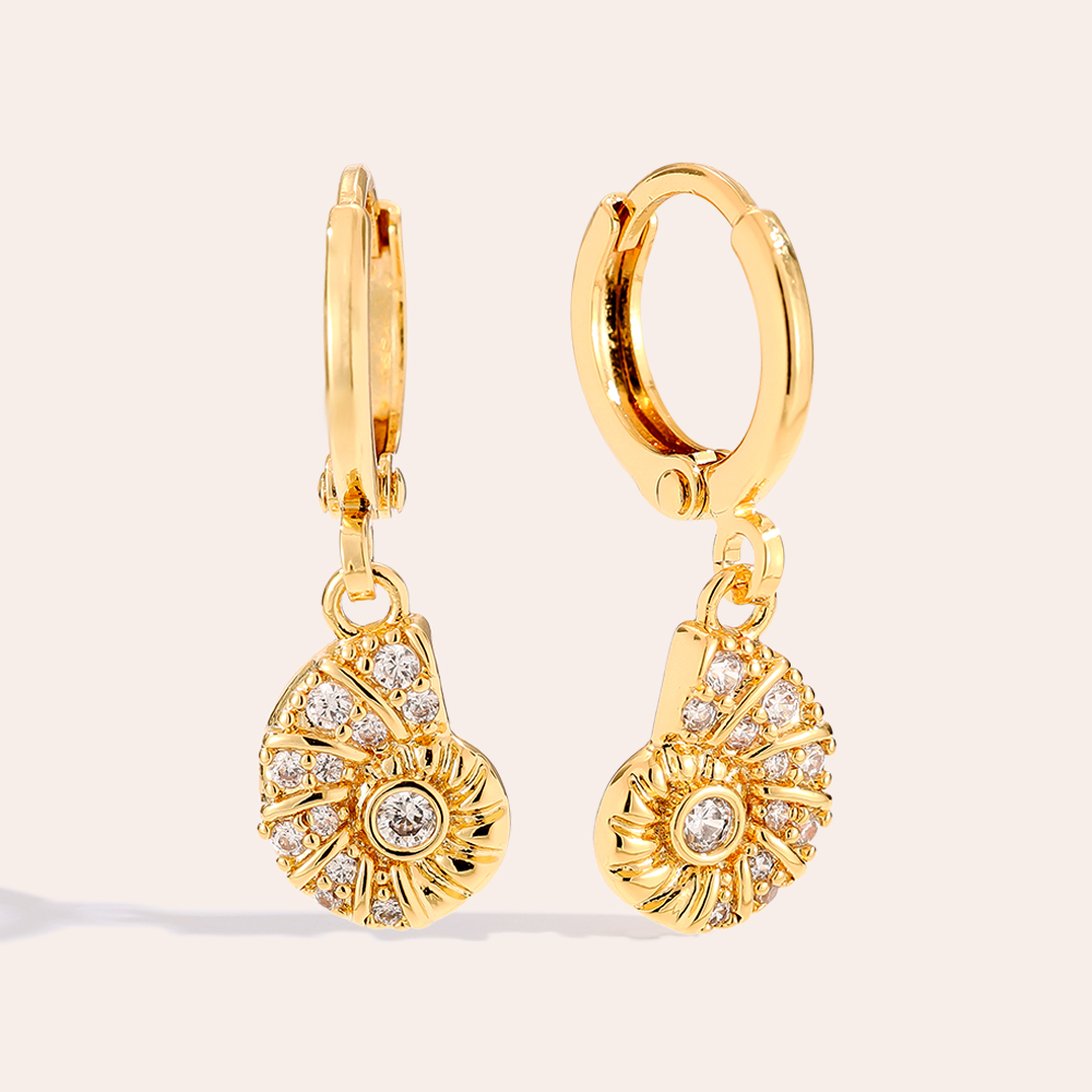 25mm Cute Conch Diamond Vergoldete Ohrringe