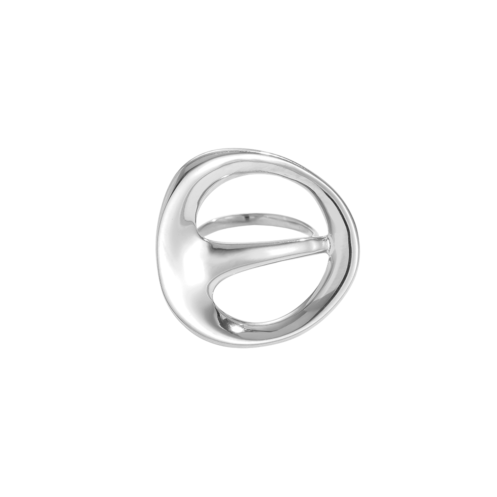 Verstellbarer groß Kreis-Design Edelstahl Ring   