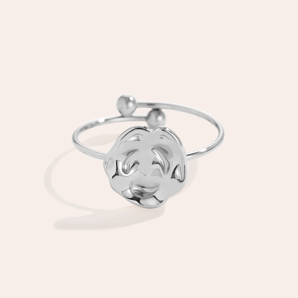 Uneven Print Edelstahl Ring    
