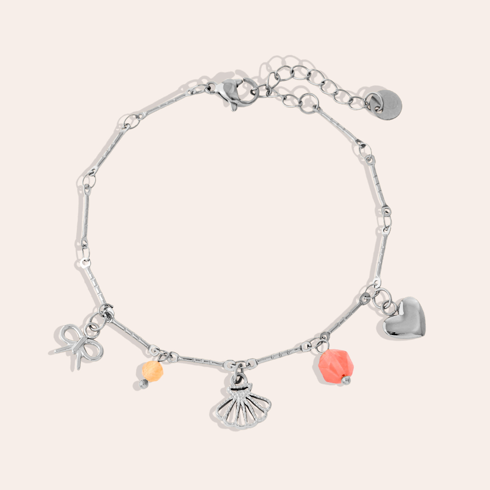 17cm Many Sweet Charms Edelstahl Armband  