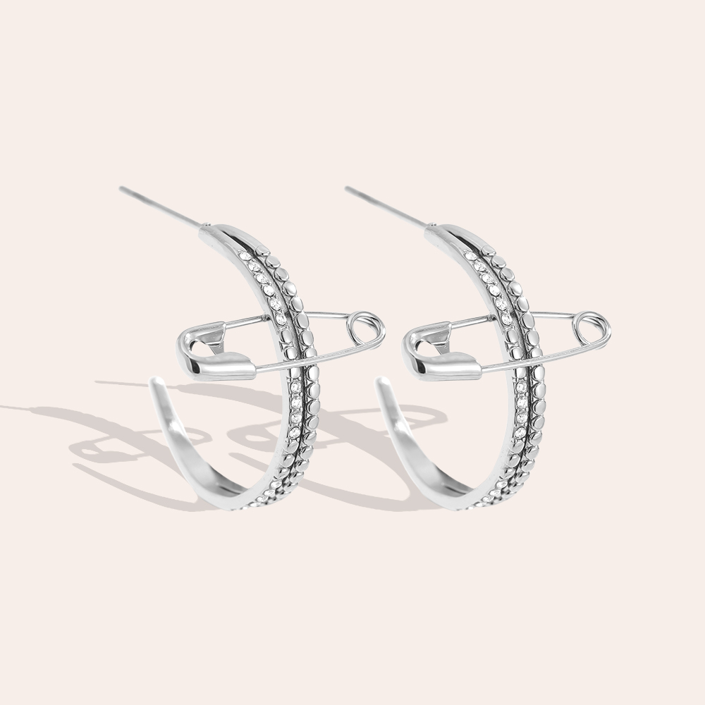 30mm Hoop With Pin Edelstahl Ohrringe       