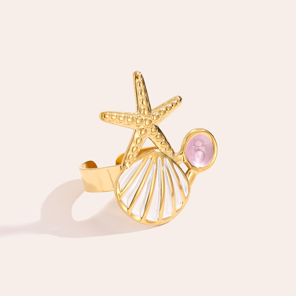 Verstellbarer Meereslebewesen Edelstahl Ring      