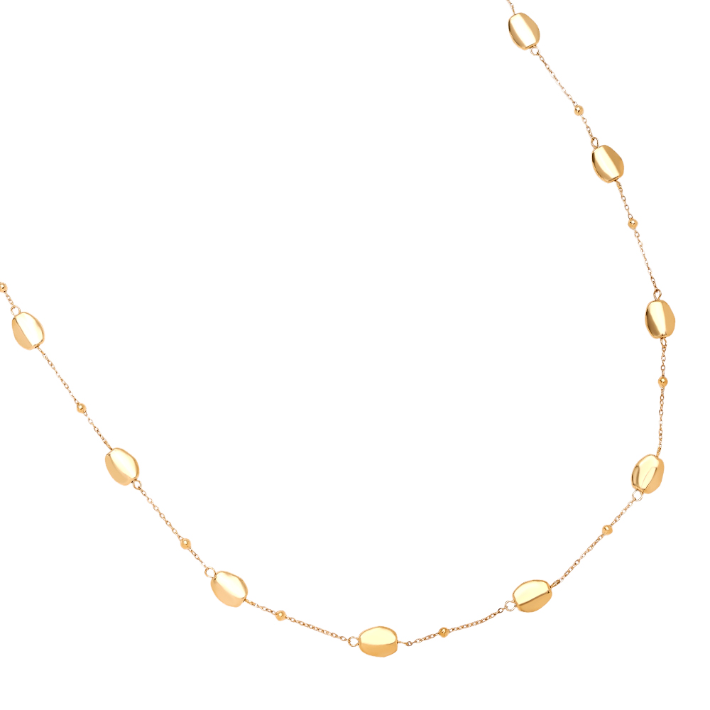 Edelstahl Halskette 80cm Uneven Oval Chain