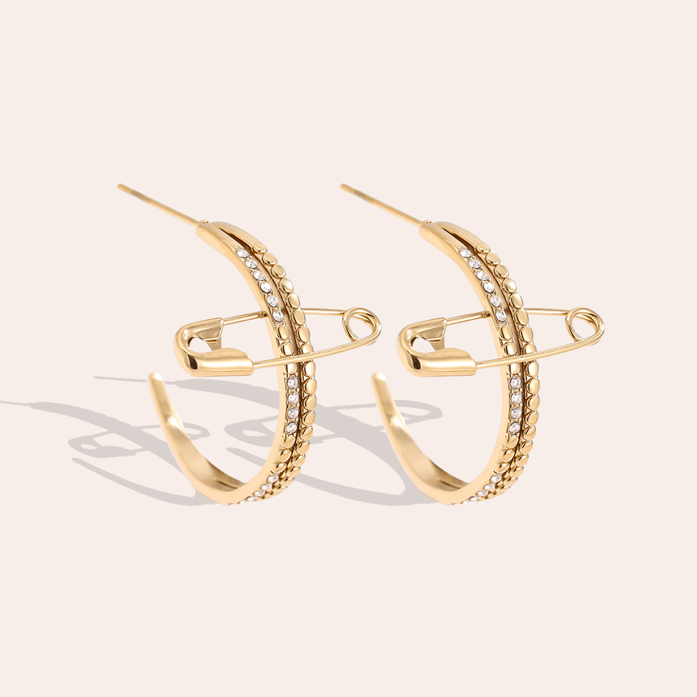 30mm Hoop With Pin Edelstahl Ohrringe       