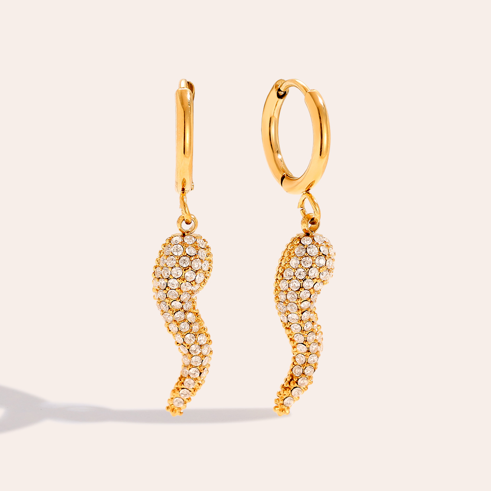 32mm Diamond Pepper Edelstahl Ohrringe        