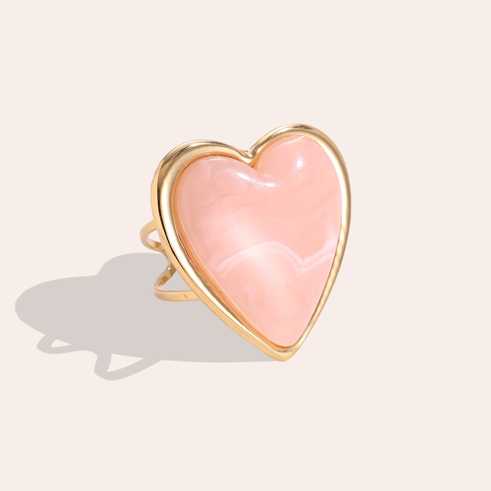 Big Size Heart Edelstahl Ring       