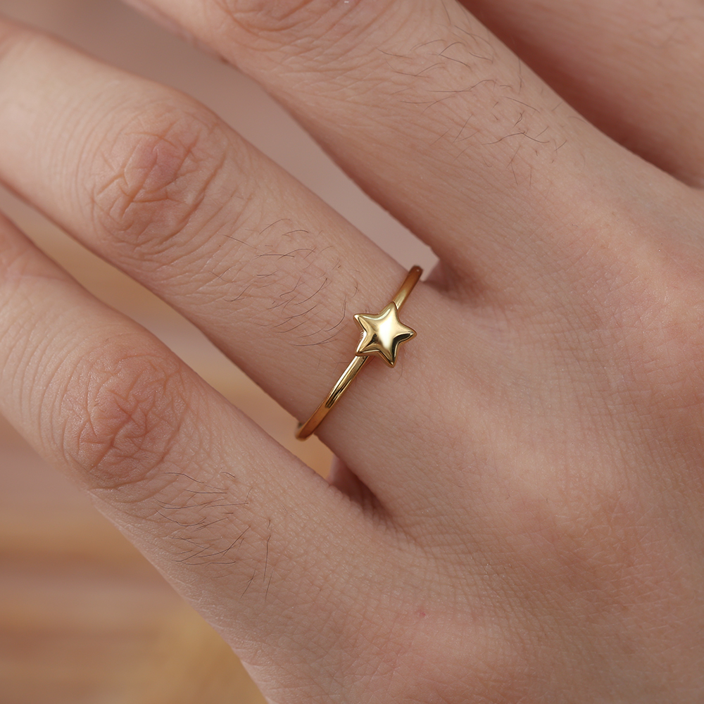 Edelstahl Ring Simple Star