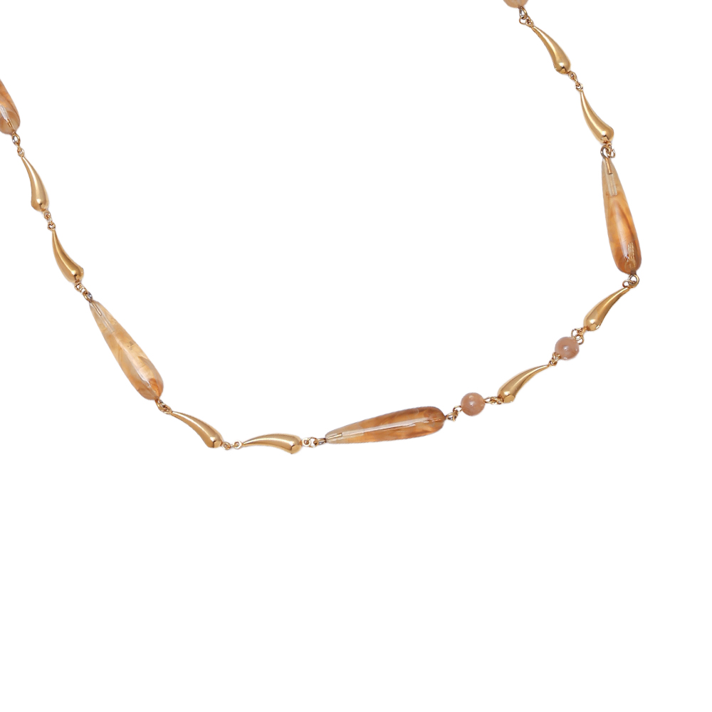 97cm Long Drop Resin Edelstahl Halsketten   